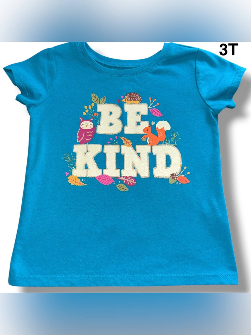 Girls' Turquoise 'Be Kind' Short Sleeve Graphic Tee